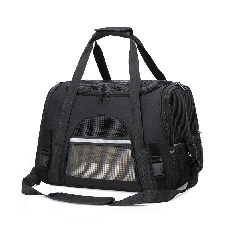 thumbnail image 2 of Foldable Pet Carrier For Dogs & Cats - Collapsible Travel Kennel With Shoulder Strap (Medium, Pink) 2 of 3